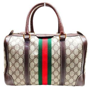 565315G V Gucci Satchel Bag Sherry Line Brown PVC